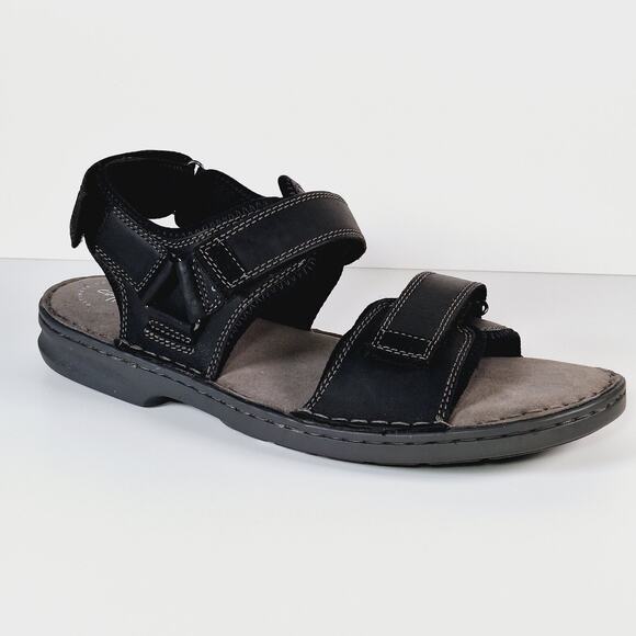 Clarks Malone Shore Black Leather Sandals Mens 10M Ultimate Comfort Collection main image 9